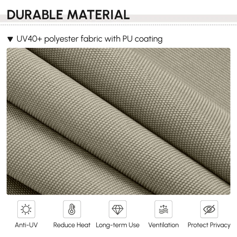 Outsunny 7' x 10' Retractable Patio Awning, Manual Outdoor Privacy Screen with UPF40+ & Water-Resistant Fabric, Beige
