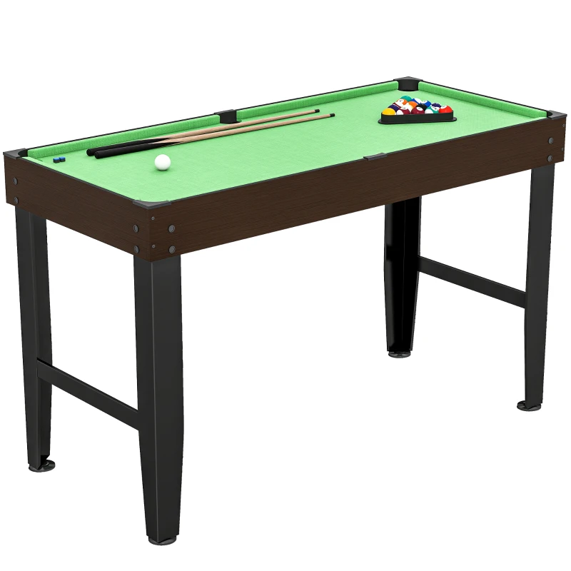 Soozier 55" Mini Pool Table, Pool Game Billiard Table Set with 2 Cues, 16 Balls, 2 Chalks, Triangle, Brush, Green