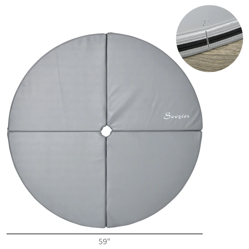 Soozier Pole Dance Mat, 2"T x 5'W Folding Pole Crash Mat for Home, Lightweight and Foldable, Gray