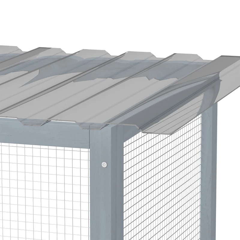 PawHut Catio Outdoor Cat Enclosure, 77" H Wooden Cat House with Weatherproof Roof, Platforms and Scratching Post