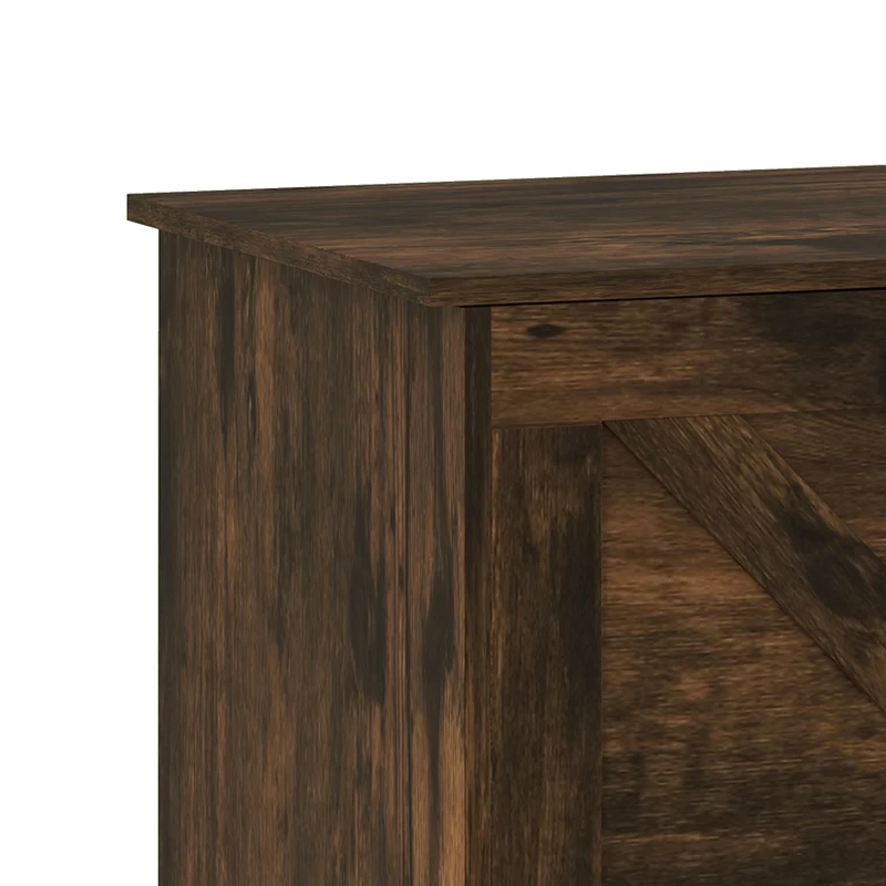 HOMCOM 39.4 Inches Storage Chest, Storage Trunk with 2 Safety Hinges for Living Room, Rustic Brown