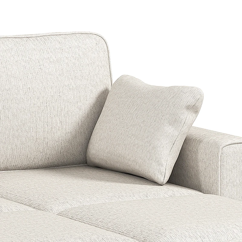 HOMCOM Modular Sectional Sofa Bed with Reversible Storage Ottoman, Pull Out Sleeper Sofa with Spring Cushion, Beige