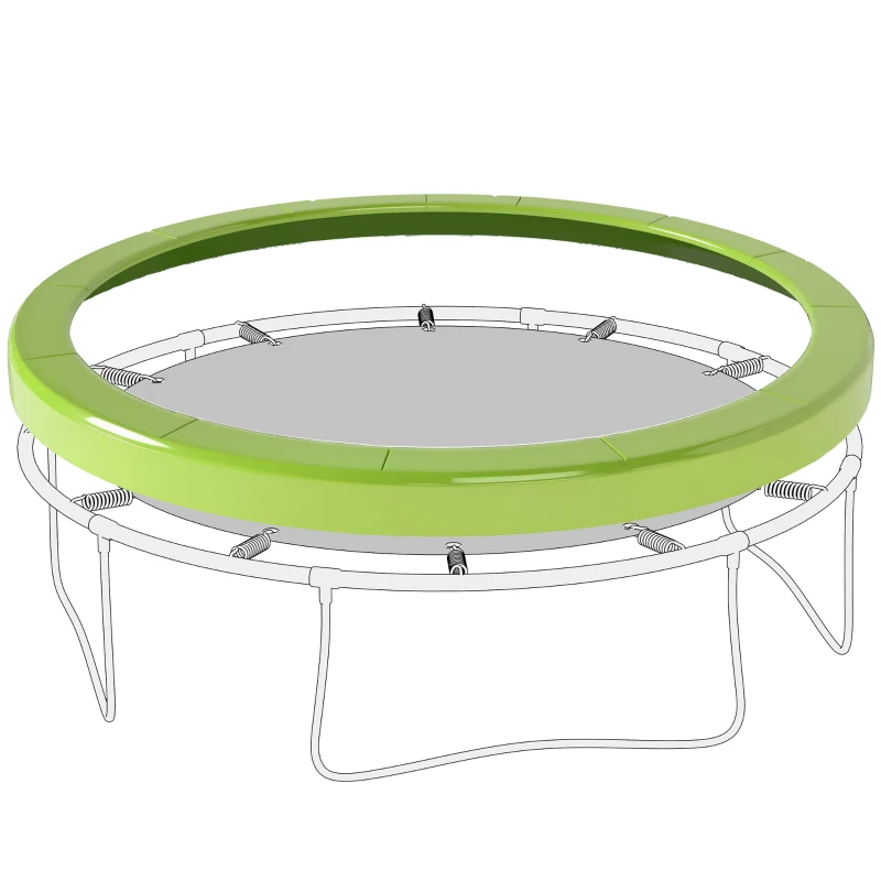 Soozier 14FT Trampoline Spring Cover, Safety Trampoline Pad Replacement, Waterproof and Tear Resistant, All Weather Trampoline Accessories, No Holes for Pole, Green