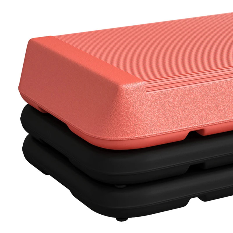 Soozier Adjustable Aerobic Stepper, 3-Level Exercise Step Platform with Risers 4", 6", 8", for Home Gym Fitness Workout, 330lbs Weight Capacity, Red