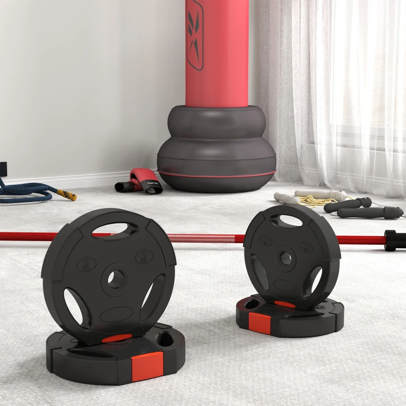 Soozier 1-Inch Weight Plates, Barbell Weights Set for Weightlifting and Strength Training, 2 x 11lbs + 2 x 5.5lbs
