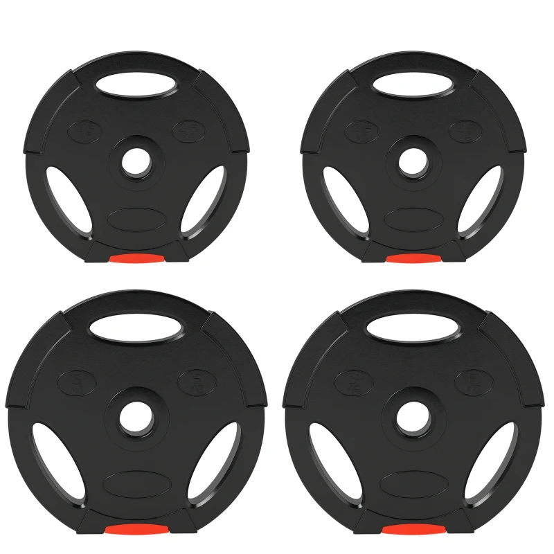 Soozier 1-Inch Weight Plates, Barbell Weights Set for Weightlifting and Strength Training, 2 x 11lbs + 2 x 5.5lbs