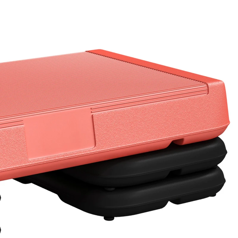 Soozier Adjustable Aerobic Stepper, 3-Level Exercise Step Platform with Risers 4", 6", 8", for Home Gym Fitness Workout, 330lbs Weight Capacity, Red