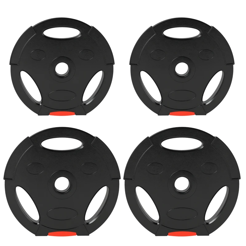 Soozier 1-Inch Weight Plates, Barbell Weights Set for Weightlifting and Strength Training, 2 x 17lbs + 2 x 11lbs