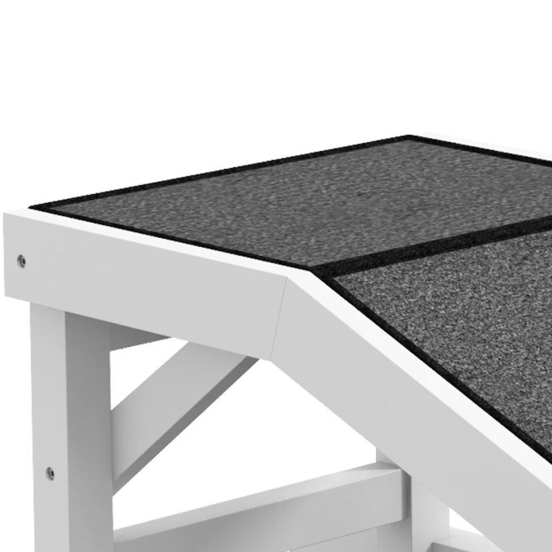 PawHut Pet Ramp, Bed Steps for Dogs Cats with Non-slip Carpet, 49"L x 16"W x 14"H, White Grey