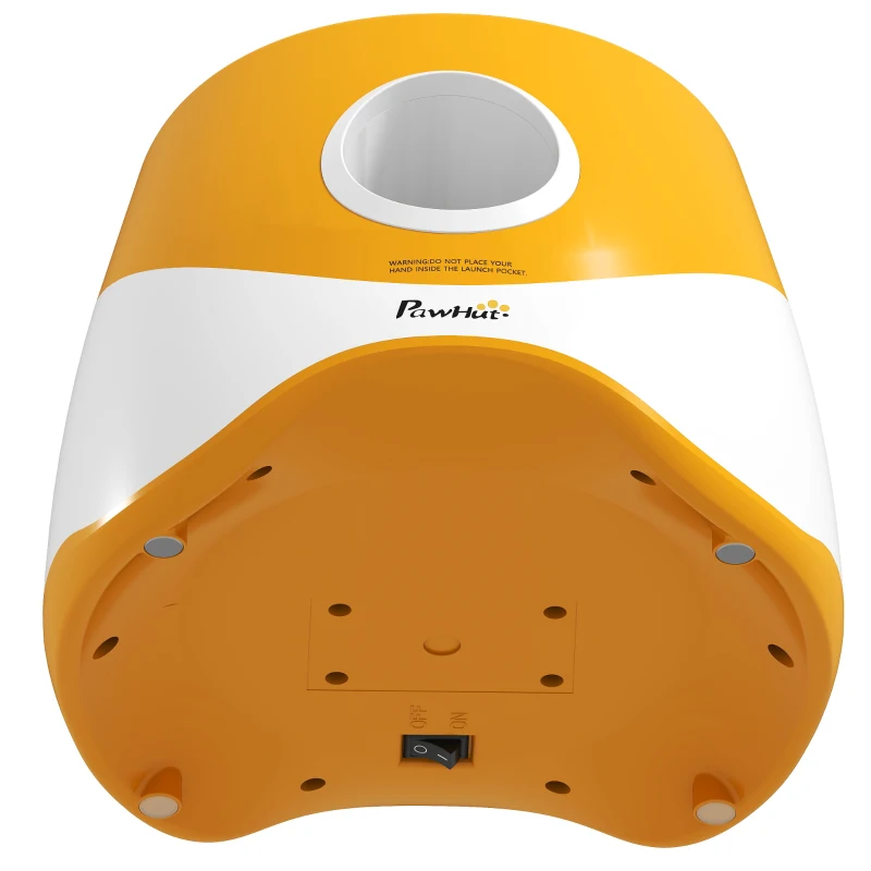 PawHut Automatic Dog Ball Launcher with 5 ETPU Balls 2.3", 3 Distance Settings 20ft, 33ft, 46ft, Orange