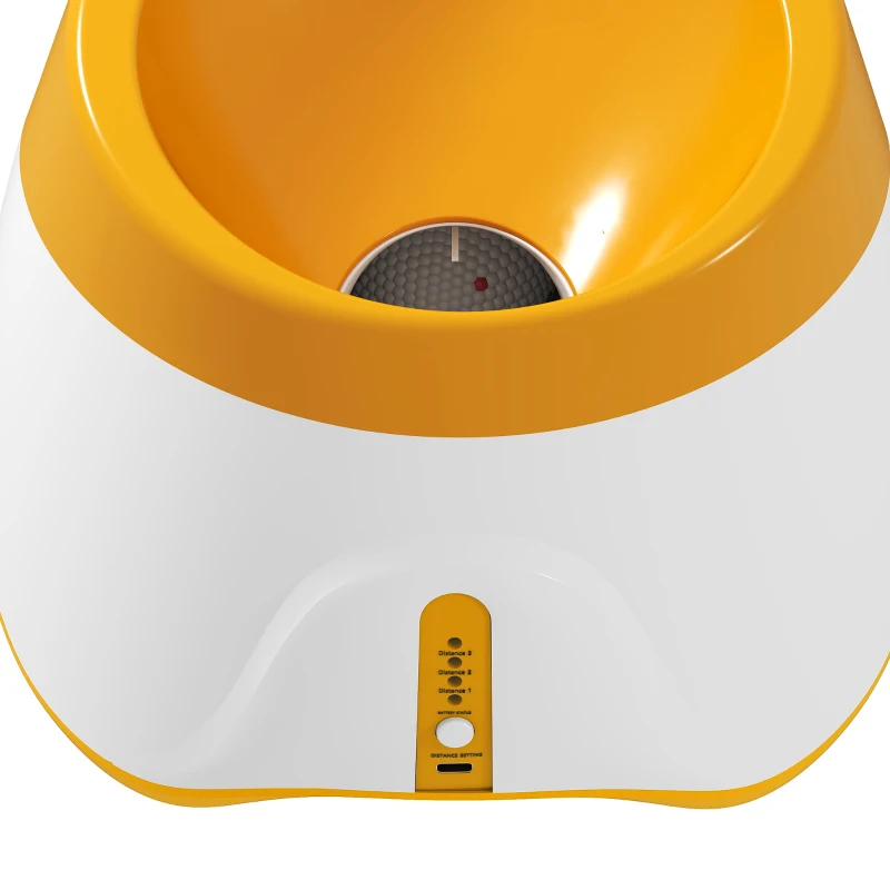 PawHut Automatic Dog Ball Launcher with 5 ETPU Balls 2.3", 3 Distance Settings 20ft, 33ft, 46ft, Orange