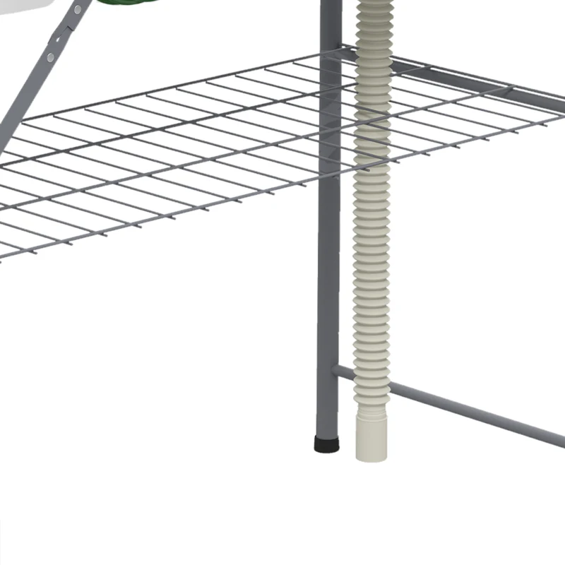 Outsunny Folding Fish Cleaning Table with Sinks, Camping Sink with Faucet Drainage Hose Sprayer Shelf, White