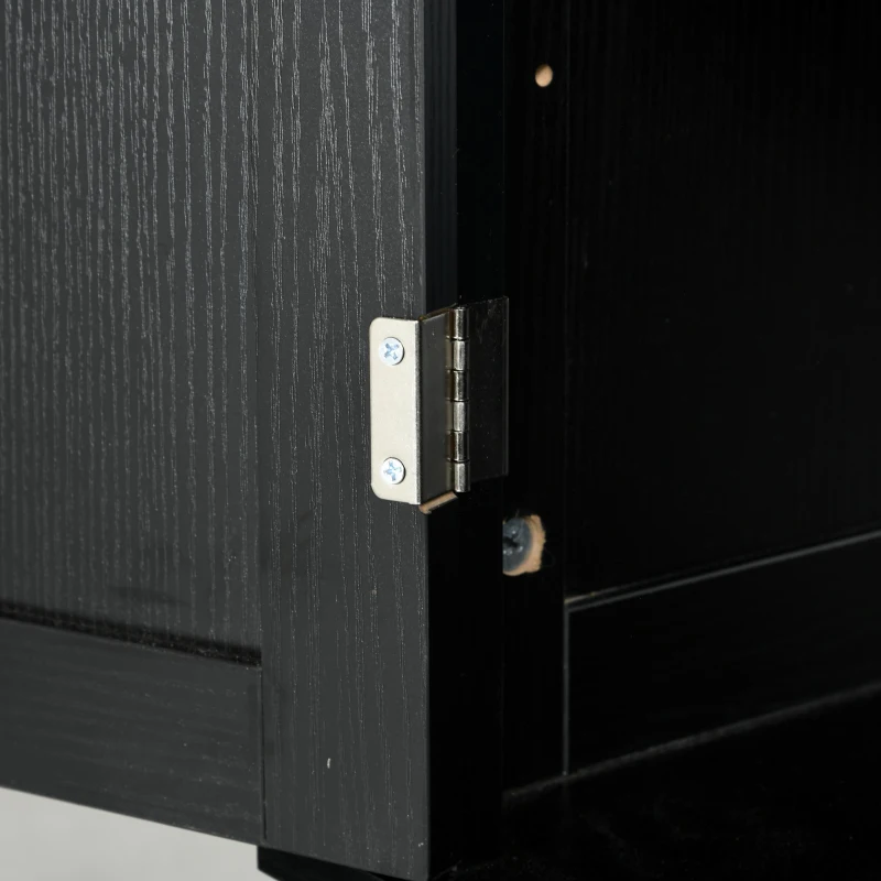 HOMCOM 72.5" Freestanding Kitchen Pantry Cabinet with 4 Doors, Black