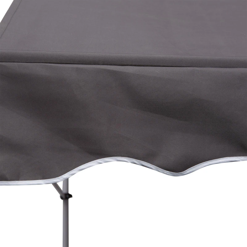 Outsunny 10x5ft Manual Retractable Awning, Patio Sun Shade Canopy Shelter with 5.6-9.2ft Support Pole, Water Resistant UV Protector, for Window, Door, Porch, Deck, Grey