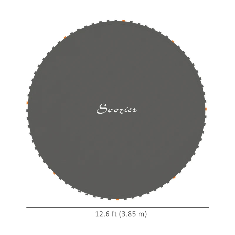 Soozier Trampoline Replacement Mat, Fits 14' Trampoline w/ 80 V-Hooks & 5.5" Springs (Spring & Frame not Included), Black