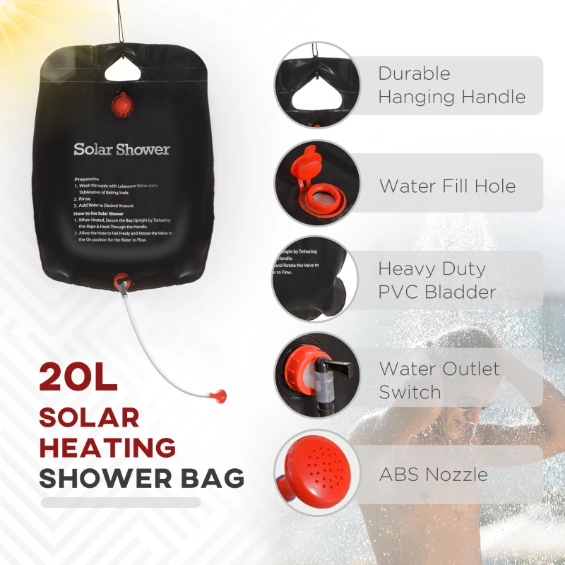 Outsunny Two Room Pop Up Shower Tent with Shower Bag, Floor and Carry Bag, Green