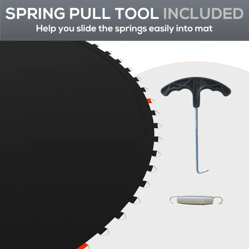 Soozier Trampoline Replacement Mat, Fits 14' Trampoline w/ 80 V-Hooks & 5.5" Springs (Spring & Frame not Included), Black