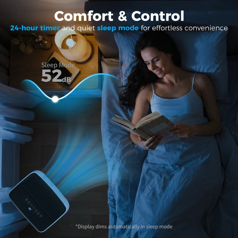 HOMCOM 14000 BTU 5-in-1 Portable Air Conditioner with Cool, Heat, Dehumidifier, Fan, Sleep, WiFi Voice Control, White
