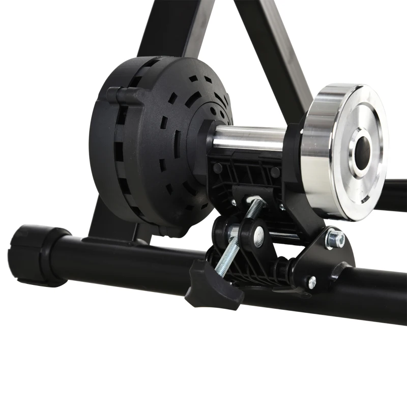 Soozier Indoor Bike Trainer Magnetic Bicycle Stand with Quick Release Skewer, 5 Levels Resistance, Black