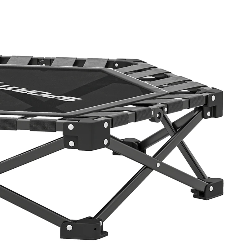 Soozier 42" Foldable Mini Trampoline, One-Step Fold Rebounder Trampoline with Adjustable Foam Handle for Indoor Outdoor Workout