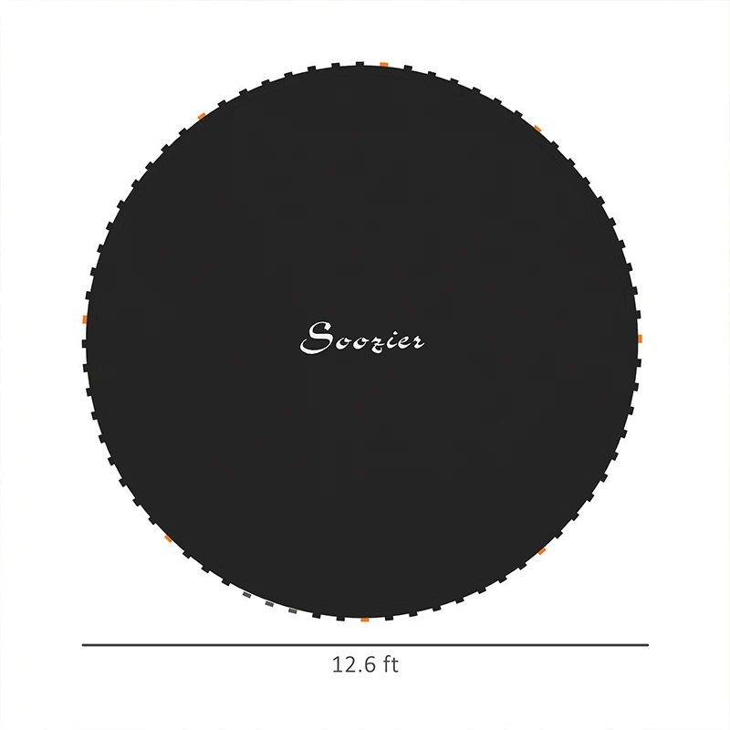 Soozier Trampoline Replacement Mat, Fits 14' Trampoline w/ 80 V-Hooks & 5.5" Springs (Spring & Frame not Included), Black