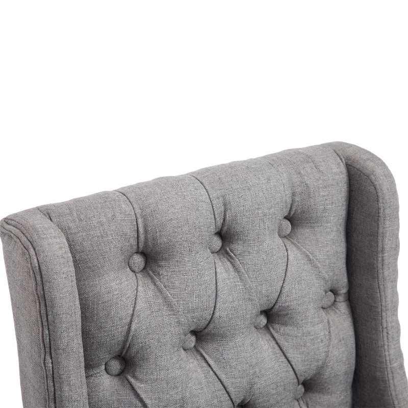HOMCOM Set of 2 40Inch Button Tufted Bar stools High Counter Dining Height Chairs Grey