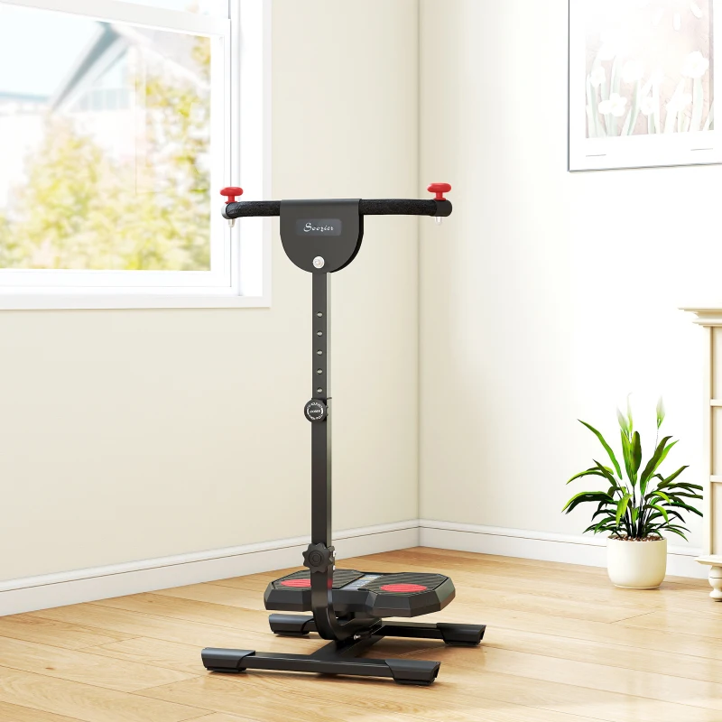 Soozier Foldable Ab Twister Board for Waist Trimming with LCD Display, Ab Workout Equipment for Women and Men, Red