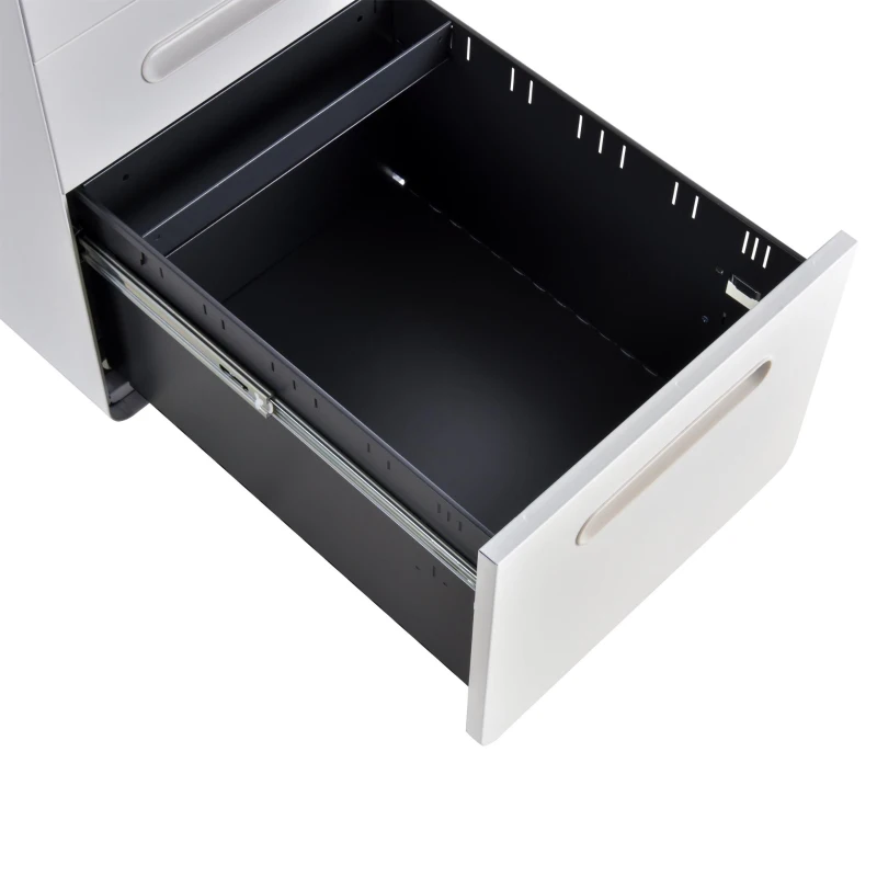 Vinsetto Lockable File Cabinet, Steel Filing Cabinet on Wheels for Legal, A4, Letter Size, Home Office