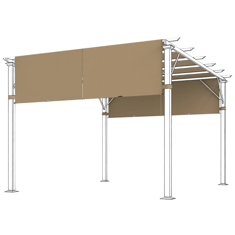 Outsunny 2 Pcs UV Protection Pergola Replacement Canopy, Pergola Shade Cover, Easy to Install, for 10' x 10' Pergola, Sand