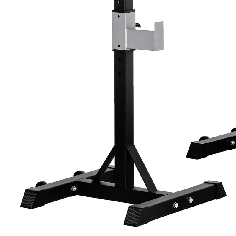 Soozier 2-Piece Squat Rack, Adjustable Bench Press Stand, Weight Lifting Rack for Home Gym Strength Training, Black