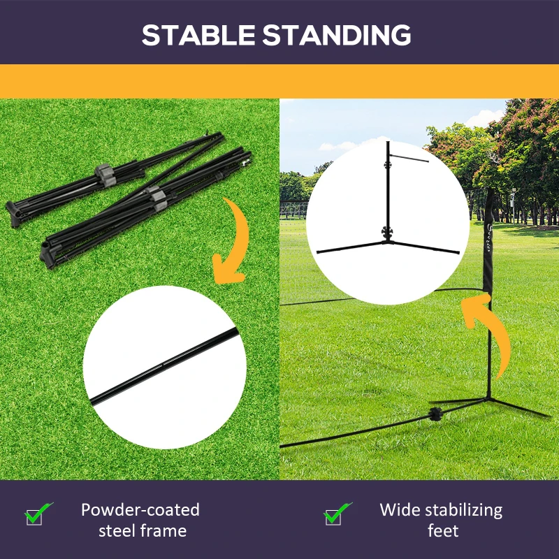 Soozier All-in-1 Badminton Set, Height Adjustable for Pickleball, Volleyball, Badminton, Backyard, Beach, Driveway Game