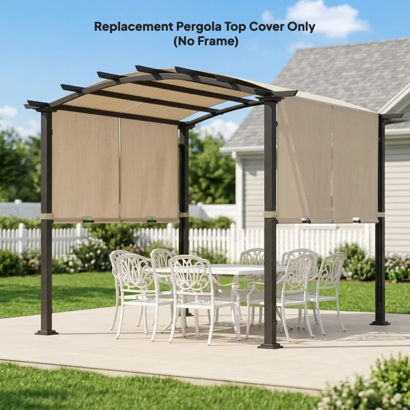 Outsunny 2 Pcs Pergola Replacement Canopy, UV Protection Pergola Shade Cover, Easy to Install, for 10 x 12ft Pergola, Khaki