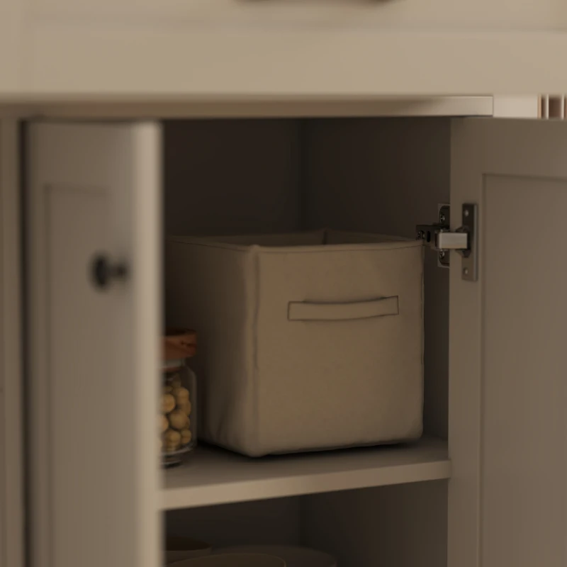 HOMCOM Kitchen Island Cart with Power Outlet & Drop Leaf, 55" Rolling Kitchen Island on Wheels with Storage, White