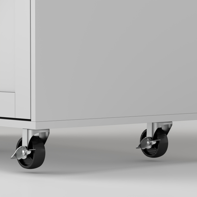 HOMCOM Kitchen Island Cart with Charging Station and Drop Leaf, Kitchen Island Table on Wheels with Trash Can Cabinet, White