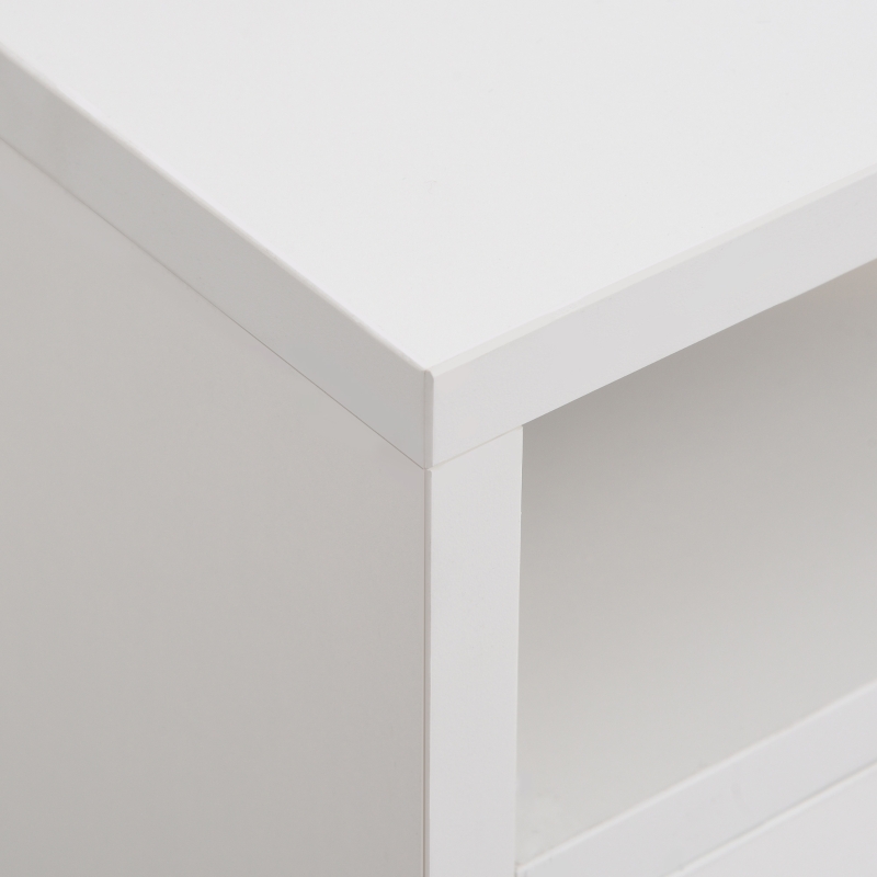 HOMCOM 24" Vertical Filing Cabinet with Lockable Drawer, Mobile File Cabinet with 2 Keys, Wheels for Home Office, White