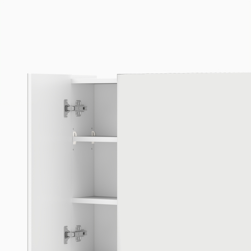 kleankin Wall Mounted Bathroom Medicine Cabinet with Mirror and Adjustable Shelves, White