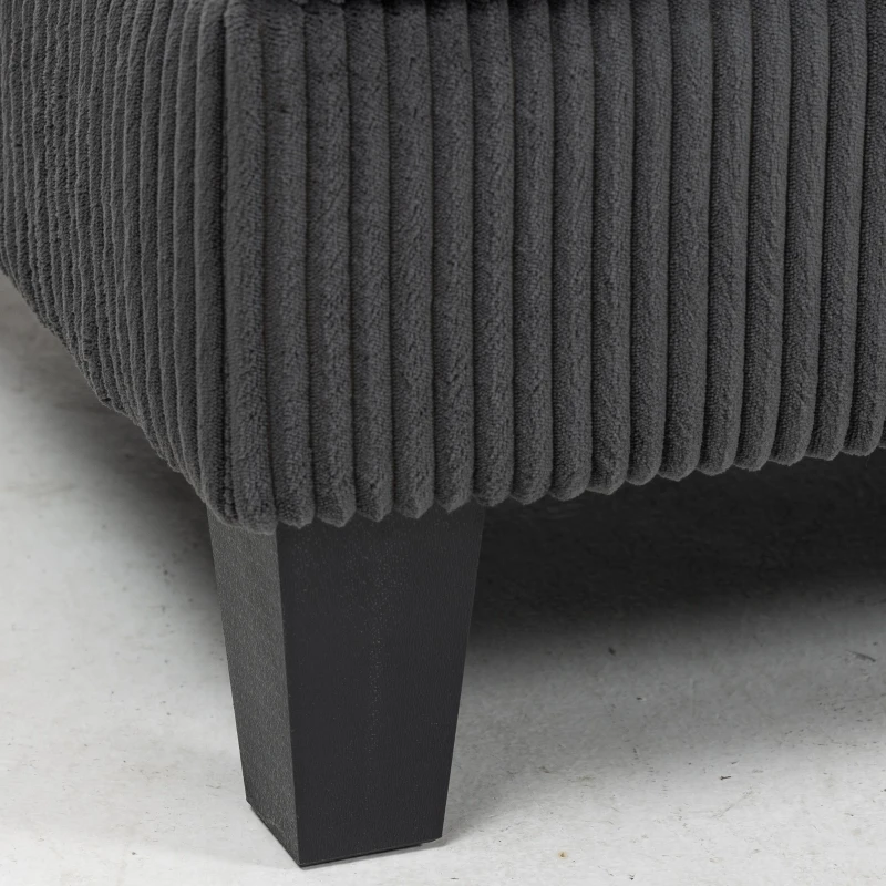 HOMCOM Modular Sectional Sofa, Oversized U-Shaped Couch with Spring Cushion, Corduroy Sofa for Living Room, Charcoal Grey