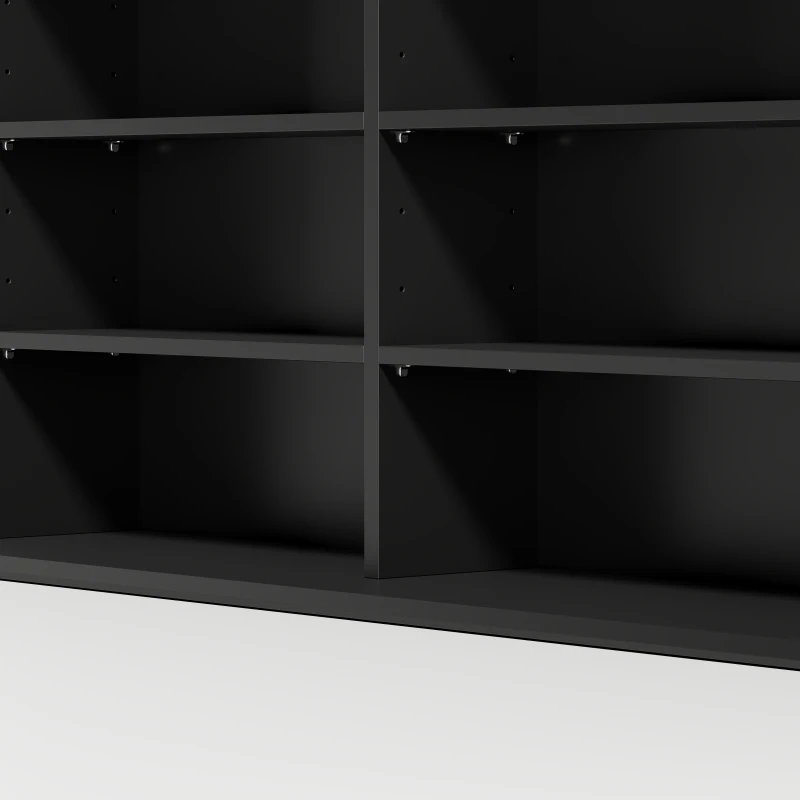 HOMCOM Media Storage Cabinet, 8-Tier DVD Shelf with 18 Adjustable Shelves, Holds 1032 CDs, 594 DVDs or Blu-rays, Black