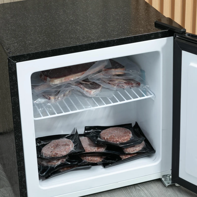 HOMCOM 1.1 Cu. Ft. Mini Freezer, Compact Upright Freezer with Reversible Door, Removable Shelf, Adjustable Temperature, Black