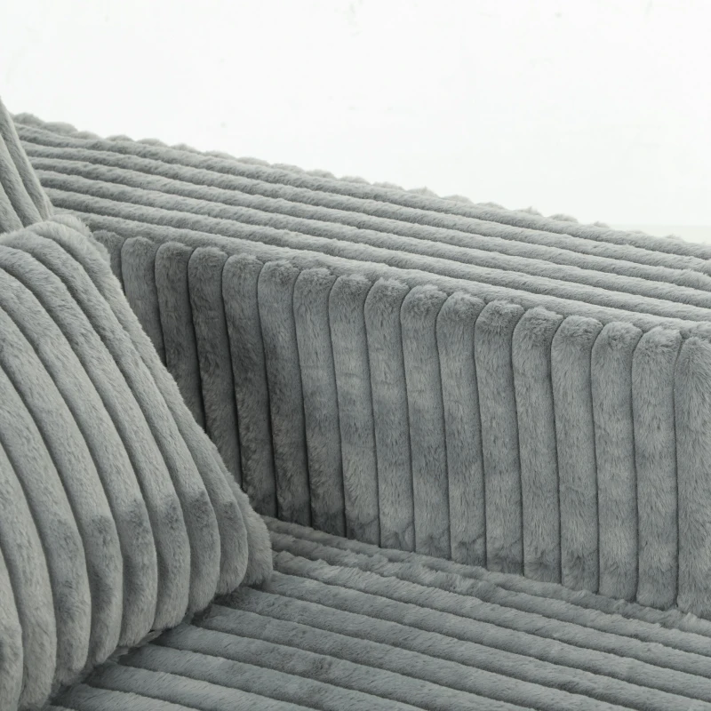 HOMCOM Sofa Bed, Sleeper Chair Bed with Pillow, Single, Grey