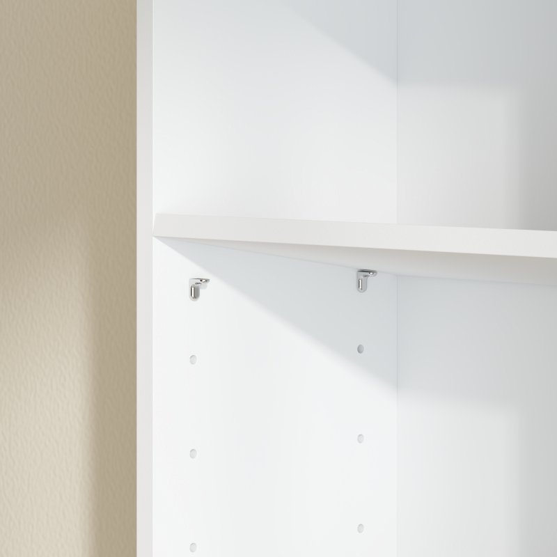 HOMCOM 9-Tier DVD Shelf with 18 Compartments and 14 Adjustable Shelves, Holds 640 CDs, 360 DVDs or 430 Blu-rays, White