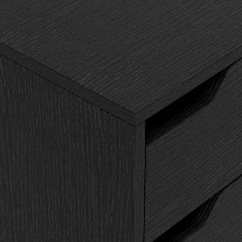 HOMCOM 3 Drawer File Cabinet, Vertical Filing Cabinet with Wheels, Mobile Printer Stand with Storage for Home Office, Black