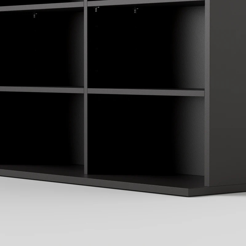 HOMCOM 9-Tier DVD Shelf with 18 Compartments and 14 Adjustable Shelves, Holds 640 CDs, 360 DVDs or 430 Blu-rays, Black