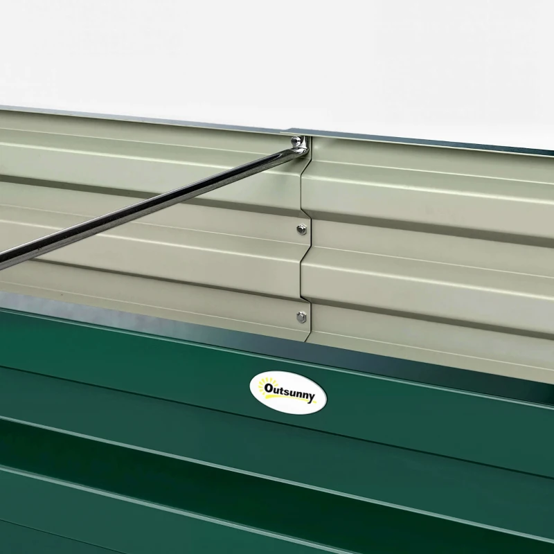 Outsunny 4' x 2' x 1' Raised Garden Bed, Set of 2 Galvanized Planter Box for Vegetables, Flowers, Herbs, Green