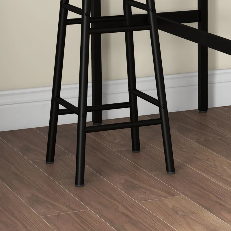 HOMCOM 3-Piece Counter Height Bar Table and Chairs, Dining Table and Chairs Set for 2, Pub Table and Chairs