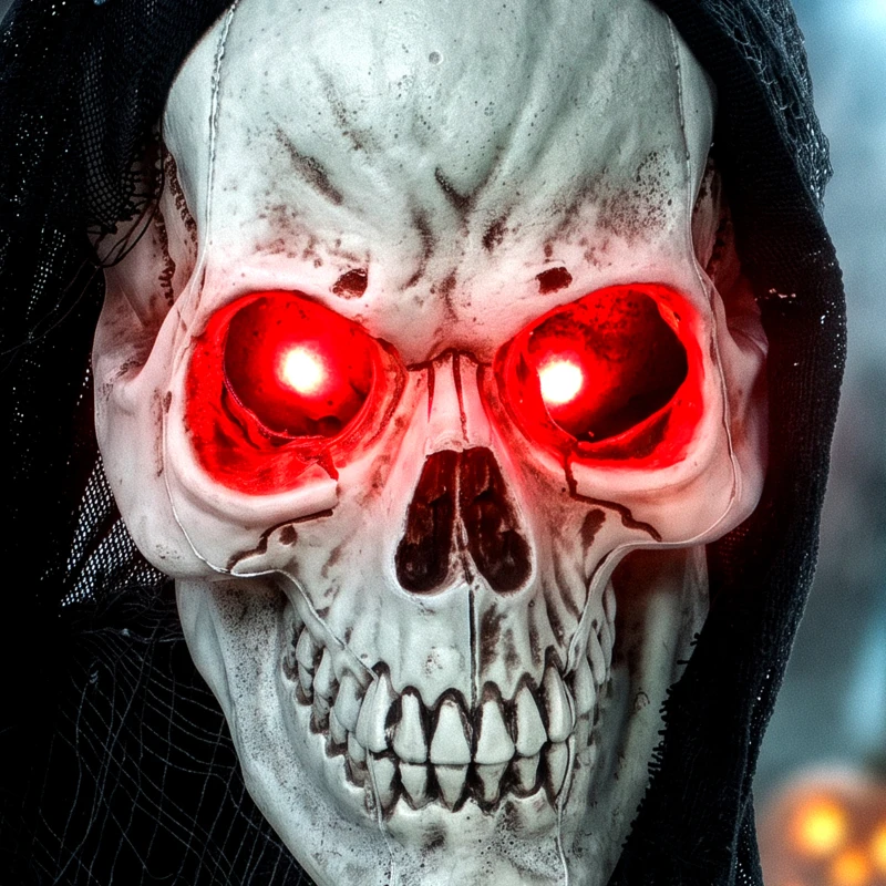 HOMCOM 6FT Life Size Halloween Animatronics, Animated Grim Reaper Halloween Decorations with Sound Touch Activated and LED Eyes