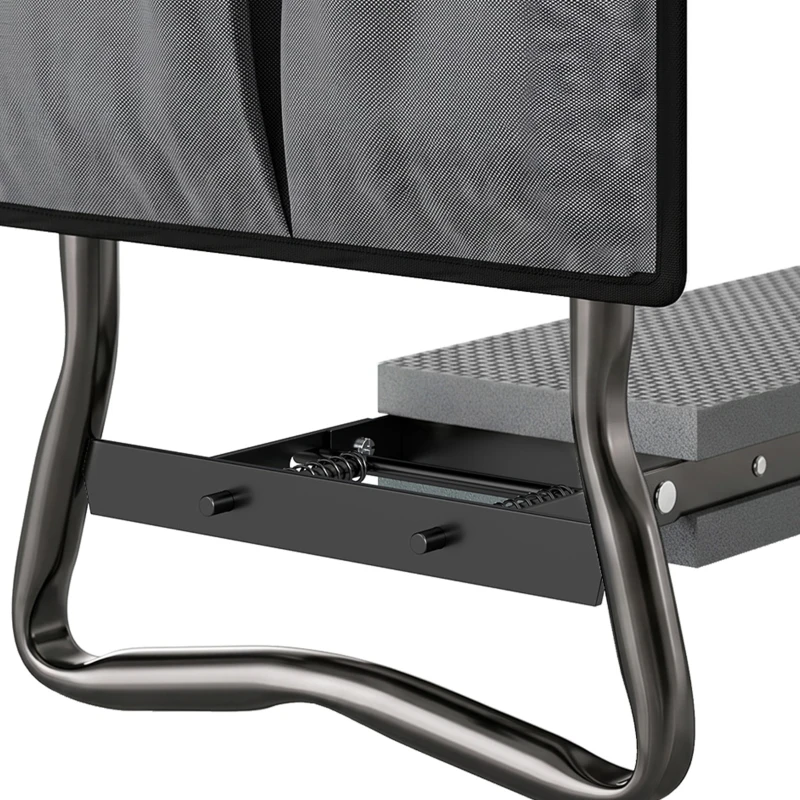 Outsunny Garden Kneeler and Seat, Foldable Gardening Stool Bench with Thick EVA Foam Kneeling Pad and Large Tool Pouch, Grey