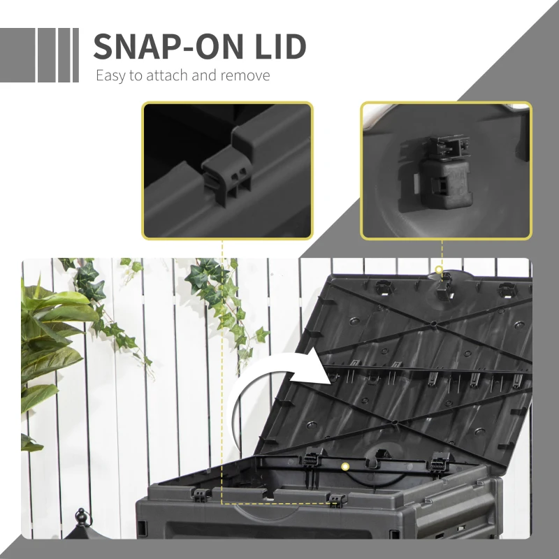 Outsunny Compost Bin, Garden Composter with 80 Vents and 2 Doors, 120 Gallon (450L), Black
