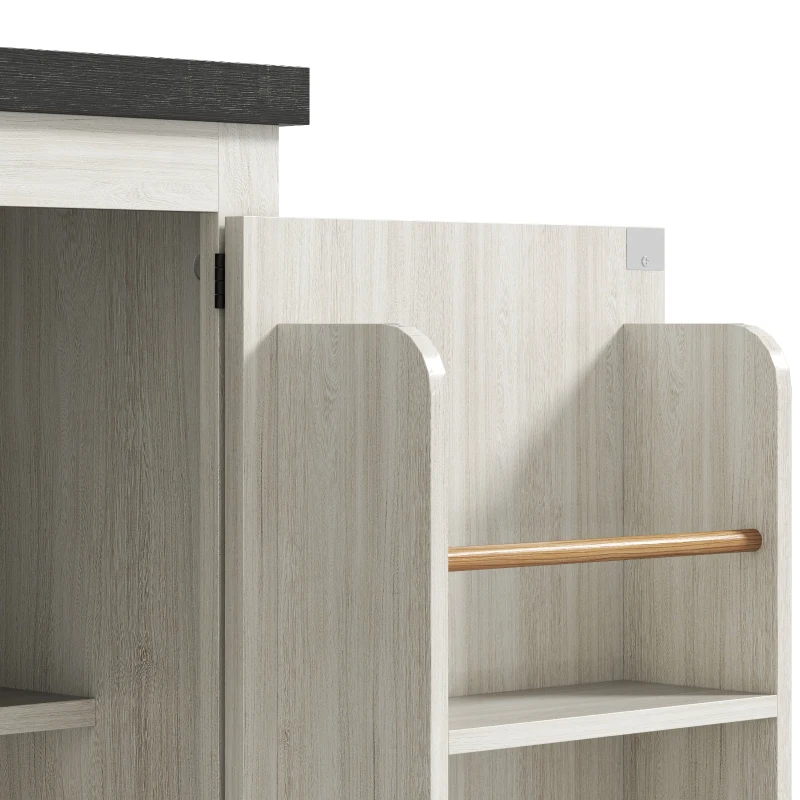HOMCOM Farmhouse Kitchen Pantry Storage Cabinet, 64" Freestanding Kitchen Pantry Cabinet with Drawers, Distressed White