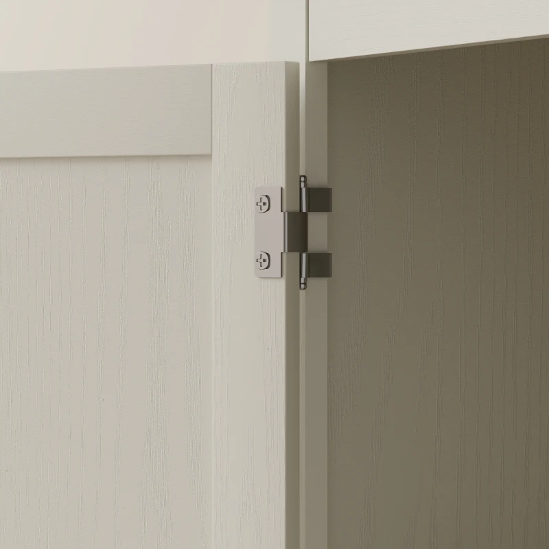 HOMCOM 69" Tall Farmhouse Kitchen Pantry Cabinet with 2 Doors, Drawer and Adjustable Shelves, Cream White